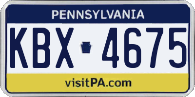 PA license plate KBX4675
