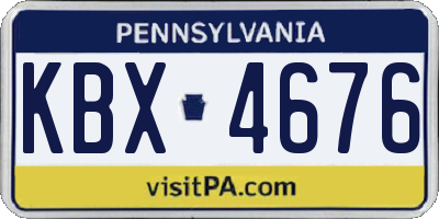 PA license plate KBX4676