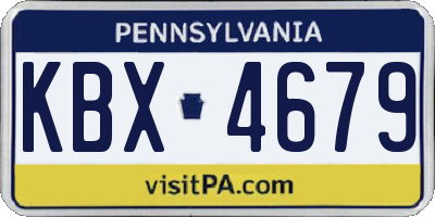 PA license plate KBX4679