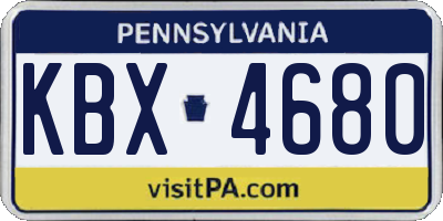 PA license plate KBX4680