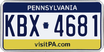 PA license plate KBX4681