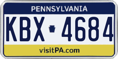 PA license plate KBX4684