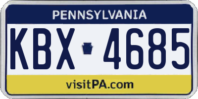 PA license plate KBX4685