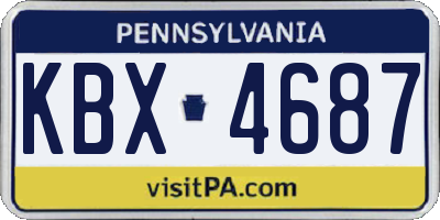 PA license plate KBX4687