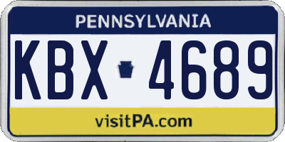 PA license plate KBX4689