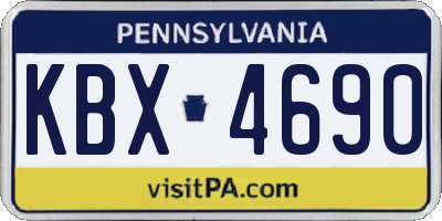 PA license plate KBX4690