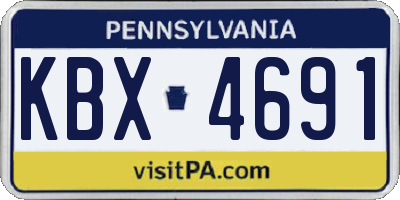 PA license plate KBX4691