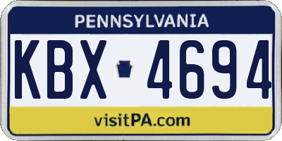 PA license plate KBX4694