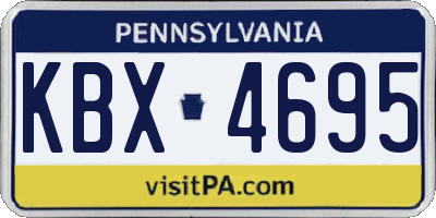 PA license plate KBX4695