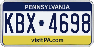 PA license plate KBX4698