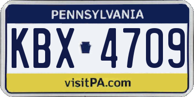 PA license plate KBX4709