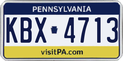 PA license plate KBX4713