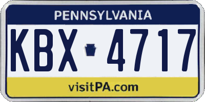 PA license plate KBX4717