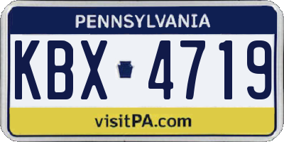 PA license plate KBX4719