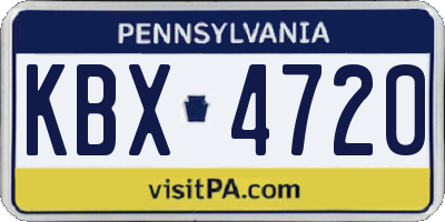 PA license plate KBX4720