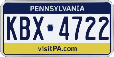 PA license plate KBX4722
