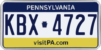 PA license plate KBX4727