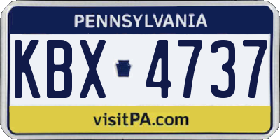 PA license plate KBX4737