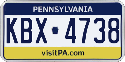 PA license plate KBX4738