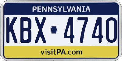 PA license plate KBX4740