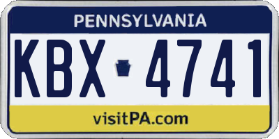 PA license plate KBX4741