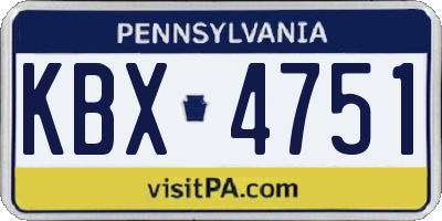 PA license plate KBX4751