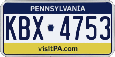 PA license plate KBX4753