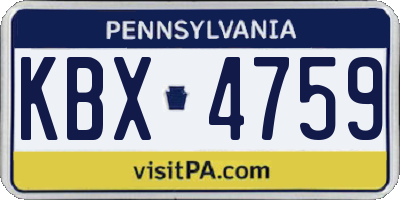 PA license plate KBX4759