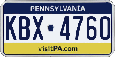 PA license plate KBX4760