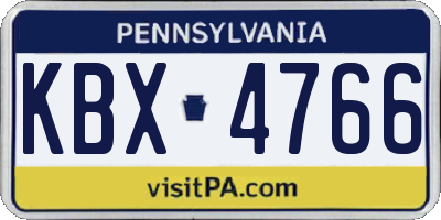 PA license plate KBX4766