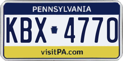 PA license plate KBX4770