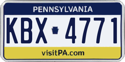 PA license plate KBX4771