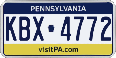 PA license plate KBX4772