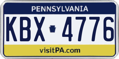 PA license plate KBX4776