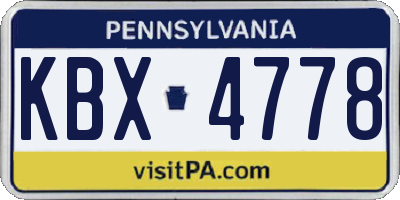PA license plate KBX4778