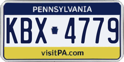 PA license plate KBX4779