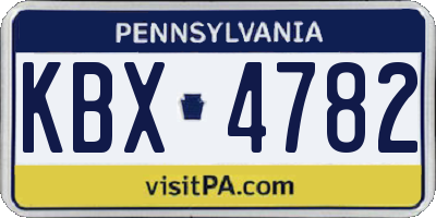 PA license plate KBX4782