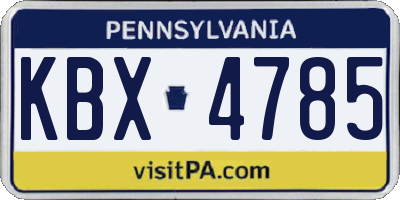 PA license plate KBX4785