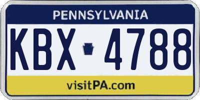 PA license plate KBX4788
