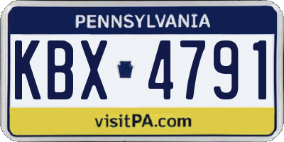 PA license plate KBX4791