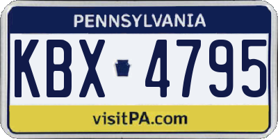 PA license plate KBX4795