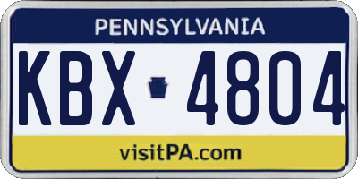 PA license plate KBX4804