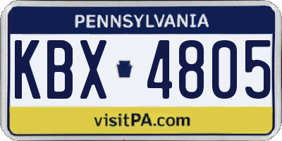 PA license plate KBX4805