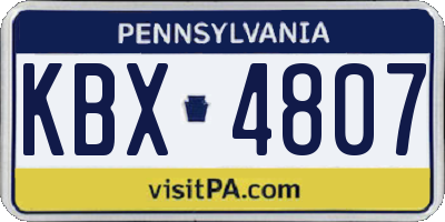PA license plate KBX4807