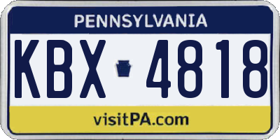 PA license plate KBX4818