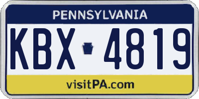 PA license plate KBX4819