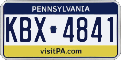 PA license plate KBX4841