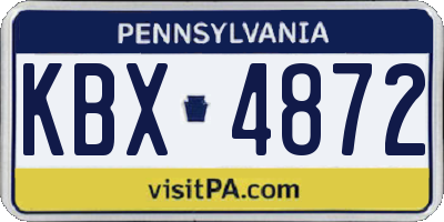 PA license plate KBX4872