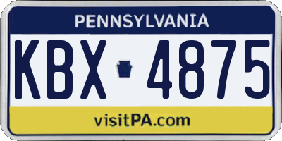 PA license plate KBX4875