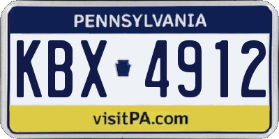 PA license plate KBX4912
